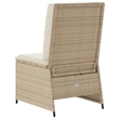vidaXL Reclining Patio Sofa in Beige And Cream