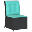vidaXL Reclining Patio Sofa in Black And Turquoise