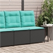 vidaXL Reclining Patio Sofa in Black And Turquoise