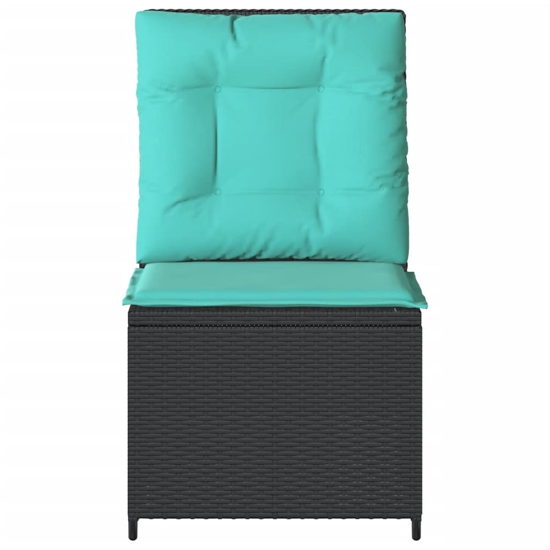 vidaXL Reclining Patio Sofa in Black And Turquoise