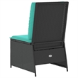 vidaXL Reclining Patio Sofa in Black And Turquoise