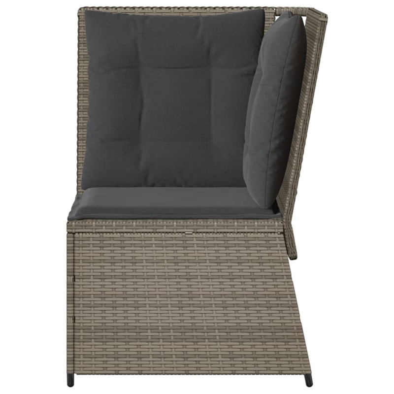 vidaXL Standard PE Rattan Modular Garden Sofa in Grey