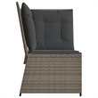 vidaXL Standard PE Rattan Modular Garden Sofa in Grey