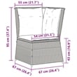 vidaXL Standard PE Rattan Modular Garden Sofa in Grey