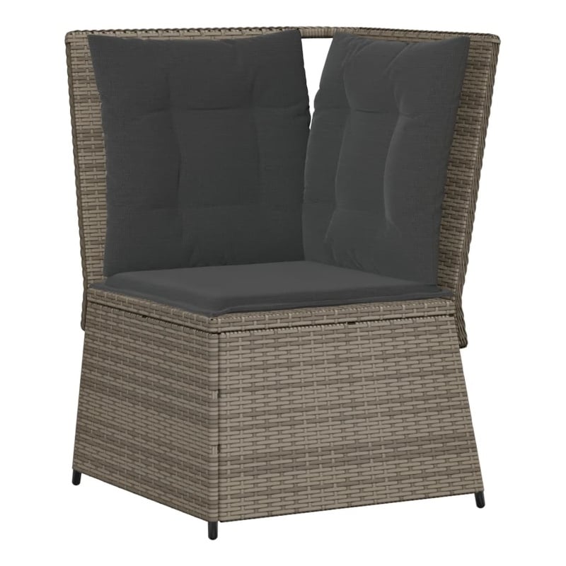 vidaXL Standard PE Rattan Modular Garden Sofa in Grey