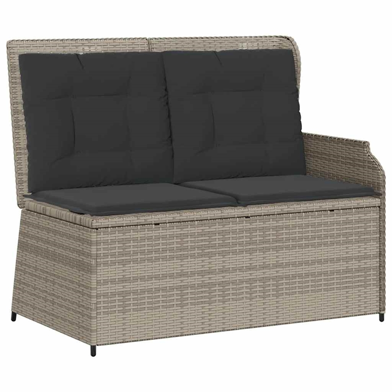 vidaXL Reclining Patio Bench in Light Grey
