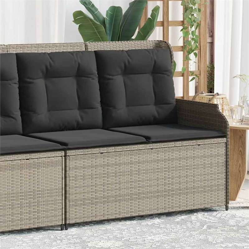 vidaXL Reclining Patio Bench in Light Grey