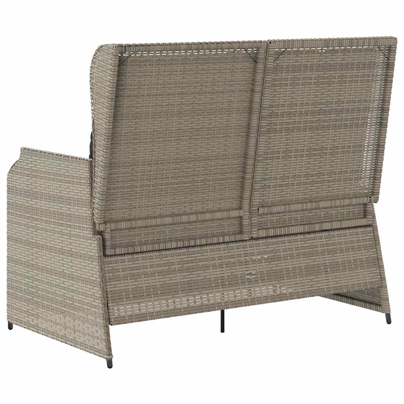 vidaXL Reclining Patio Bench in Light Grey