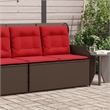 vidaXL PE Rattan Powder-Coated Steel & Polyester Reclining Patio Bench in Brown