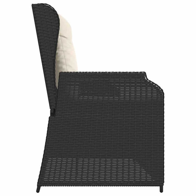 vidaXL Reclining Garden Bench in Black & Cream/White