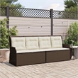 vidaXL Medium PE Rattan Reclining Patio Bench With Adjustable Armrests in Brown