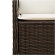 vidaXL Medium PE Rattan Reclining Patio Bench With Adjustable Armrests in Brown