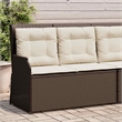 vidaXL Medium PE Rattan Reclining Patio Bench With Adjustable Armrests in Brown