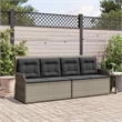 vidaXL PE Rattan And Powder-Coated Steel Reclining Garden Bench in Grey