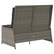 vidaXL PE Rattan And Powder-Coated Steel Reclining Garden Bench in Grey