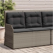 vidaXL PE Rattan And Powder-Coated Steel Reclining Garden Bench in Grey