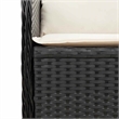 vidaXL PE Rattan & Powder-Coated Steel Reclining Garden Bench in Black