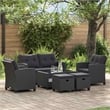 vidaXL 6 Pcs Garden Sofa Set in Black