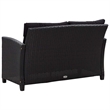 vidaXL 2-Seater Lightweight Poly Rattan Garden Sofa in Black