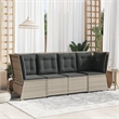 vidaXL One Size PE Rattan Modular Garden Sofa in Light Grey