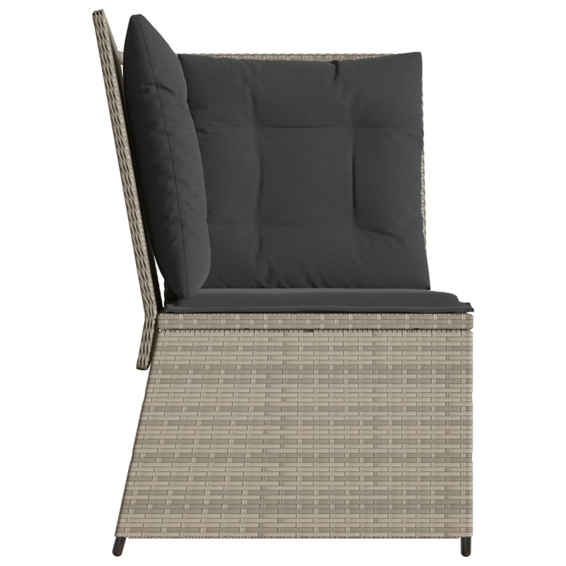 vidaXL One Size PE Rattan Modular Garden Sofa in Light Grey