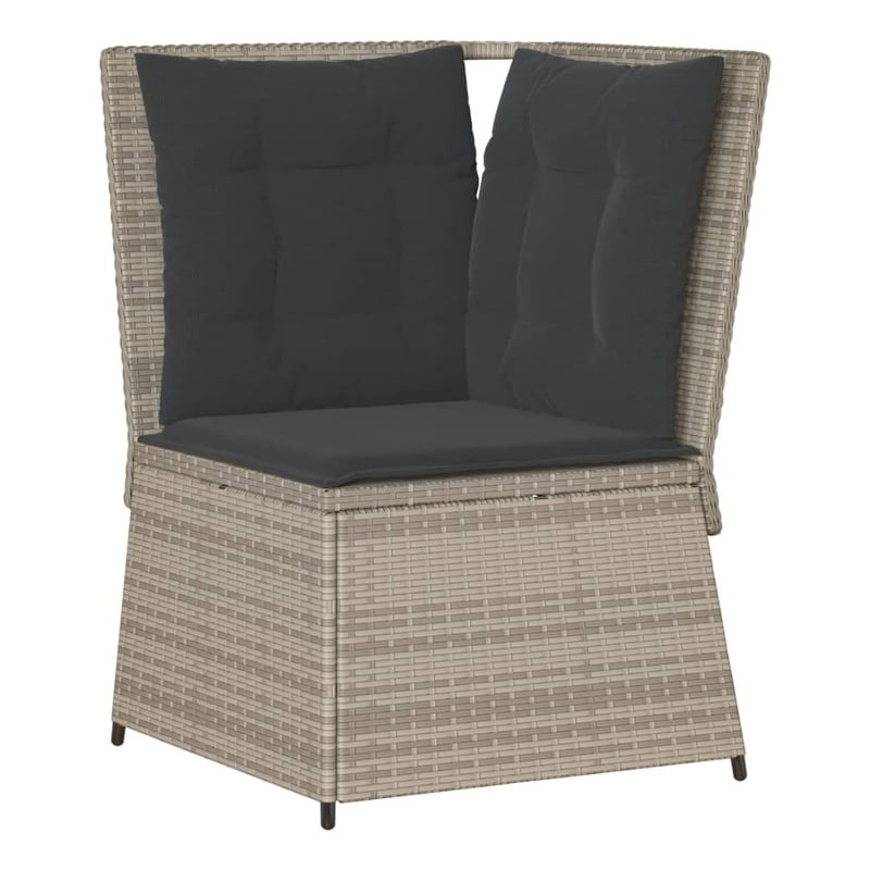vidaXL One Size PE Rattan Modular Garden Sofa in Light Grey