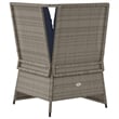 vidaXL Medium PE Rattan And Powder-Coated Steel Patio Sofa in Grey And Navy Blue