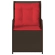 vidaXL Reclining Patio Chair Set of 2 in Brown And Red