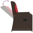 vidaXL Reclining Patio Chair Set of 2 in Brown And Red