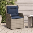 vidaXL Reclining Patio Chair Set of 2 Medium PE Rattan in Grey