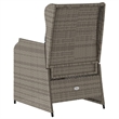 vidaXL Reclining Patio Chair Set of 2 Medium PE Rattan in Grey