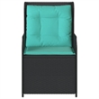vidaXL Reclining Patio Chair Set of 2 Standard PE Rattan in Black