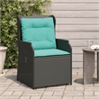 vidaXL Reclining Patio Chair Set of 2 Standard PE Rattan in Black