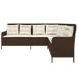vidaXL Poly Rattan & Powder-Coated Steel & Polyester Patio Sofa in Brown