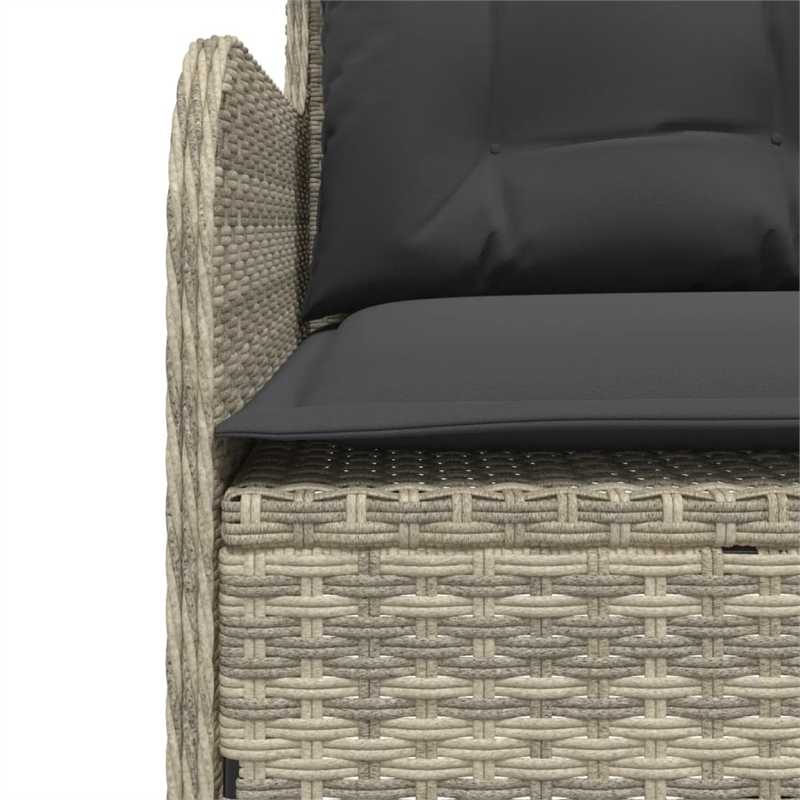 vidaXL L-Shaped Patio Sofa With Cushions in Dark Grey and Light Gray Poly Rattan