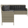 vidaXL L-Shaped Patio Sofa With Cushions in Dark Grey and Light Gray Poly Rattan