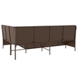 vidaXL Poly Rattan & Powder-Coated Steel & Polyester Patio Sofa in Brown & Red