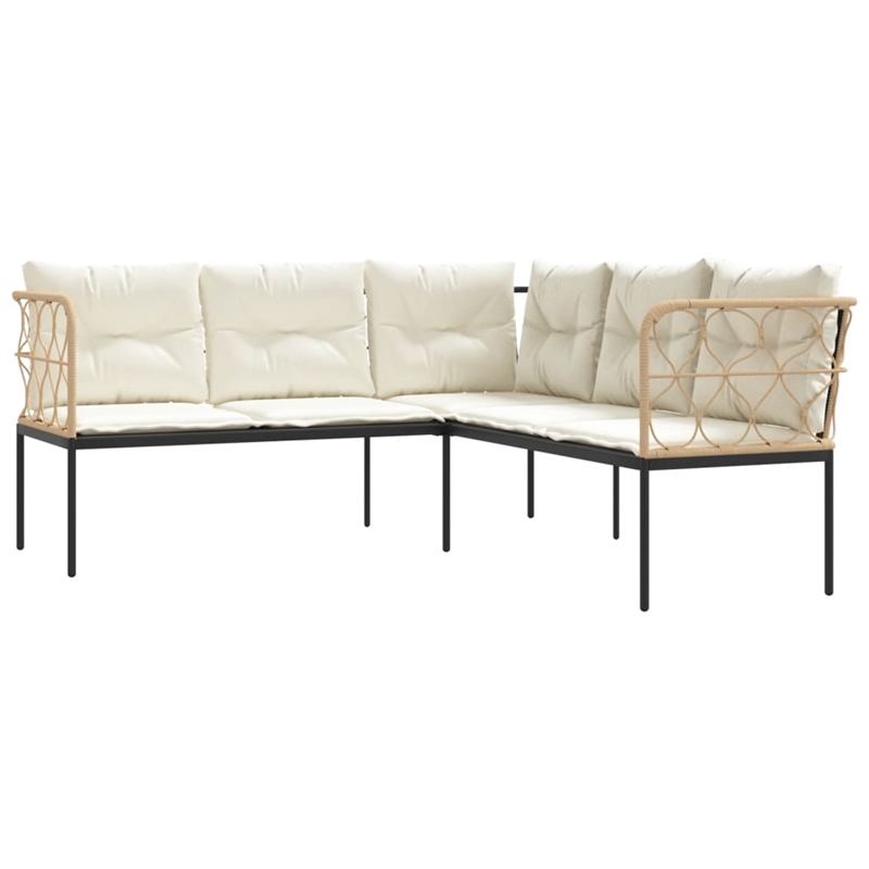 vidaXL Garden Sofa in Black And Brown