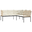 vidaXL Garden Sofa in Black And Brown