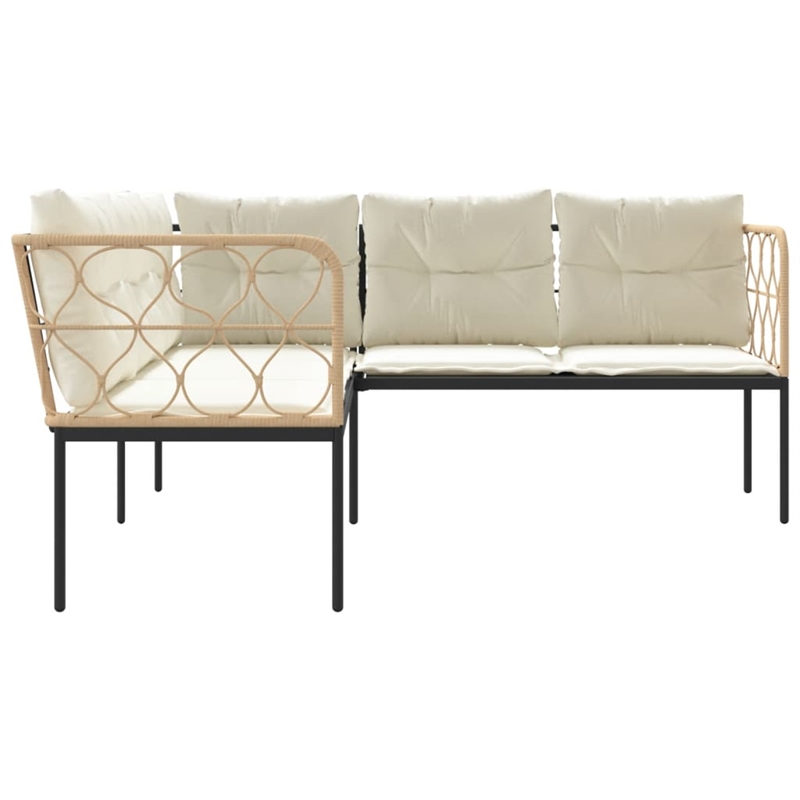 vidaXL Garden Sofa in Black And Brown
