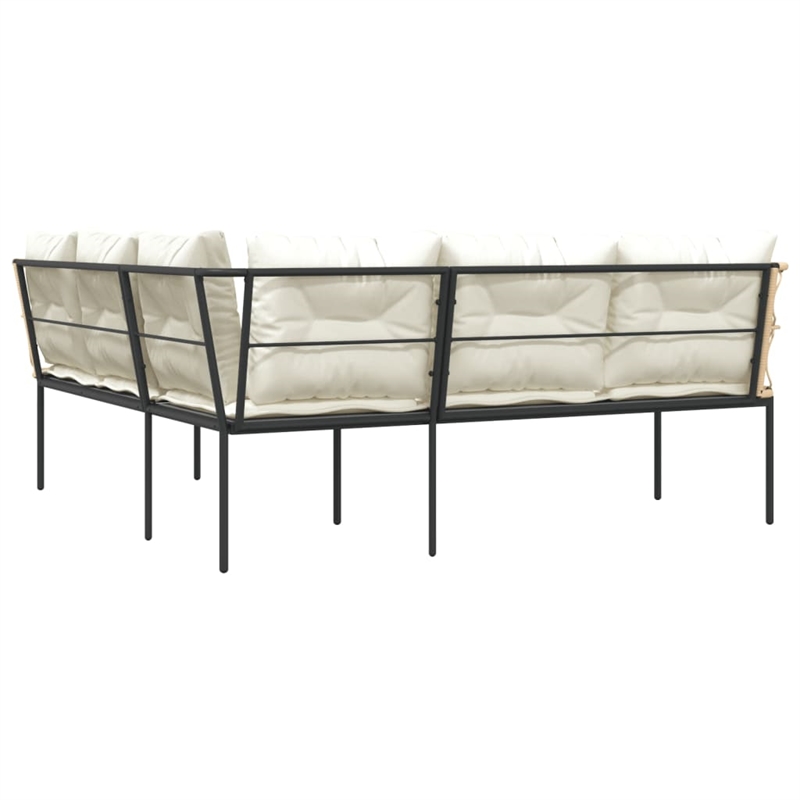 vidaXL Garden Sofa in Black And Brown
