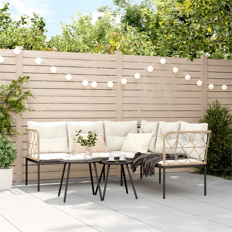vidaXL Garden Sofa in Black And Brown