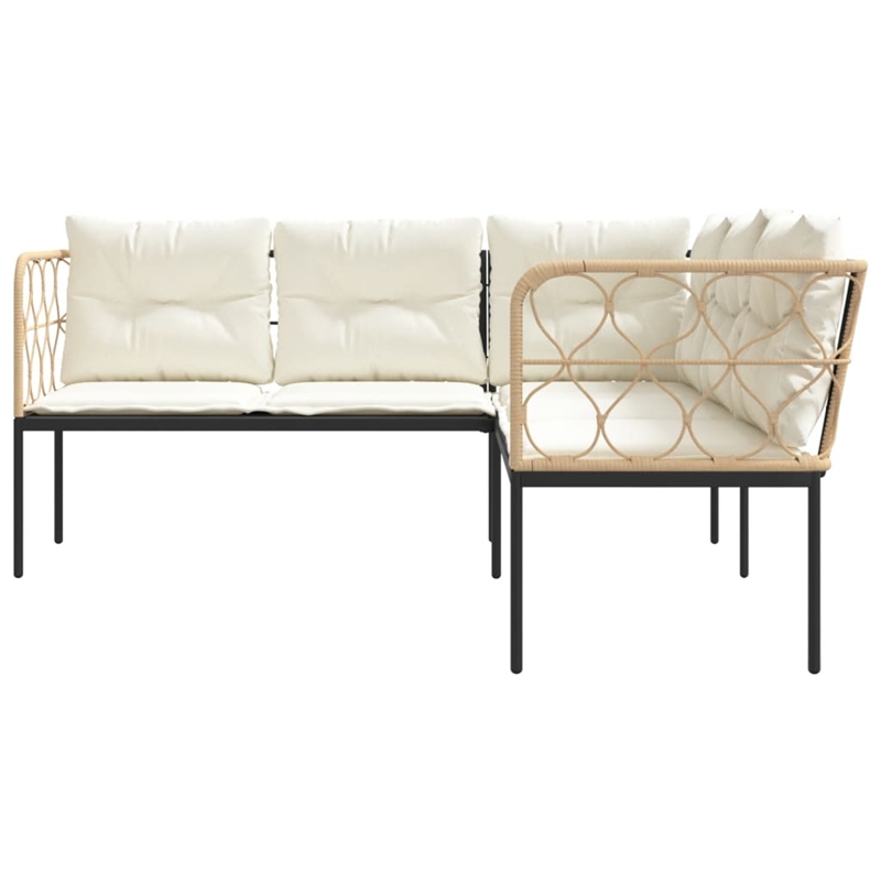 vidaXL Garden Sofa in Black And Brown
