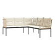 vidaXL Garden Sofa in Black And Brown