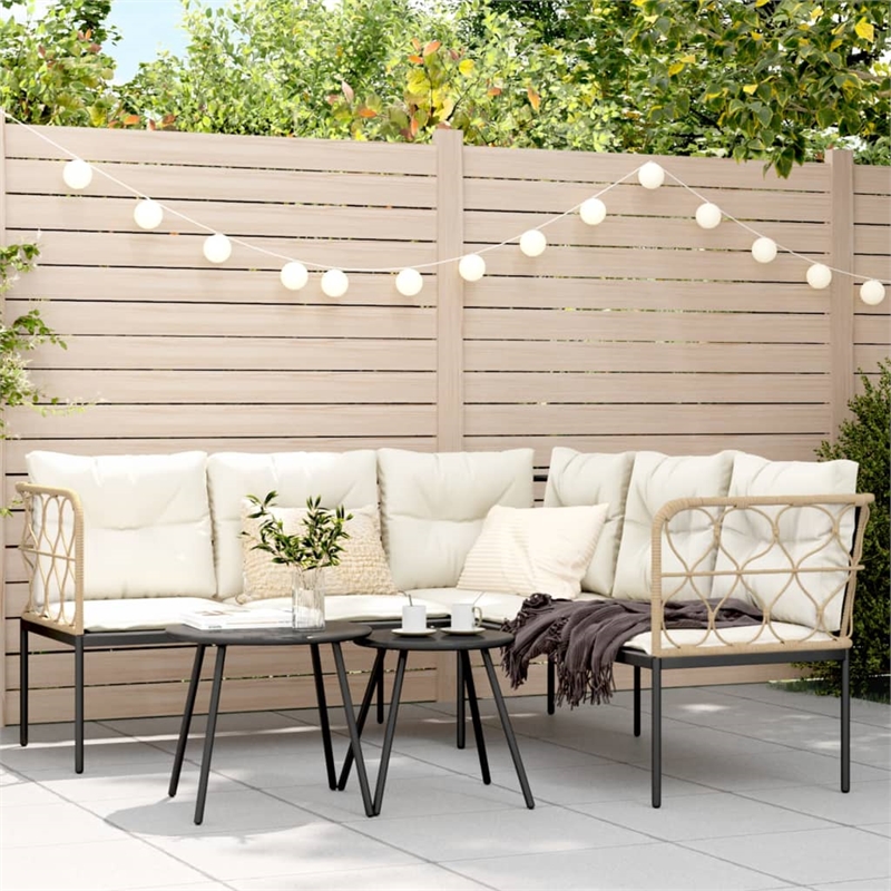 vidaXL Garden Sofa in Black And Brown