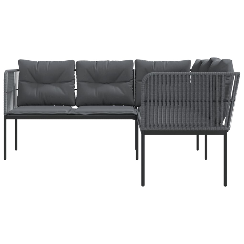 vidaXL Powder-Coated Steel & Textilene Fabric Garden Sofa in Black & Anthracite