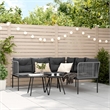 vidaXL Powder-Coated Steel & Textilene Fabric Garden Sofa in Black & Anthracite