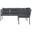 vidaXL Powder-Coated Steel & Textilene Fabric Garden Sofa in Black & Anthracite