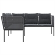 vidaXL Powder-Coated Steel & Textilene Fabric Garden Sofa in Black & Anthracite