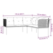vidaXL Powder-Coated Steel & Textilene Fabric Garden Sofa in Black & Anthracite